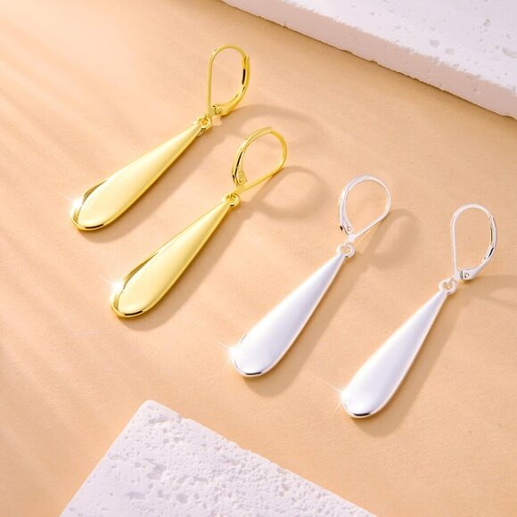 Brand New 14k Gold Teardrop Earrings Women's Jewelry Gift - Picture 6 of 7